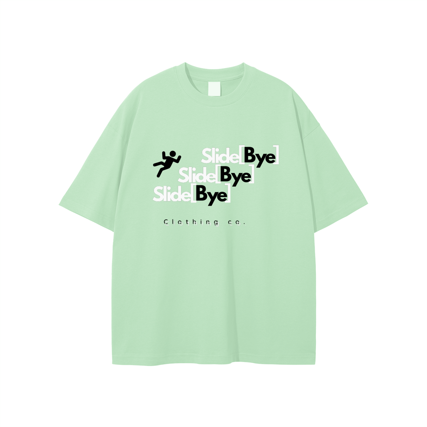 Unisex Slide[Bye] Falling Stairs Tee (Light Green)