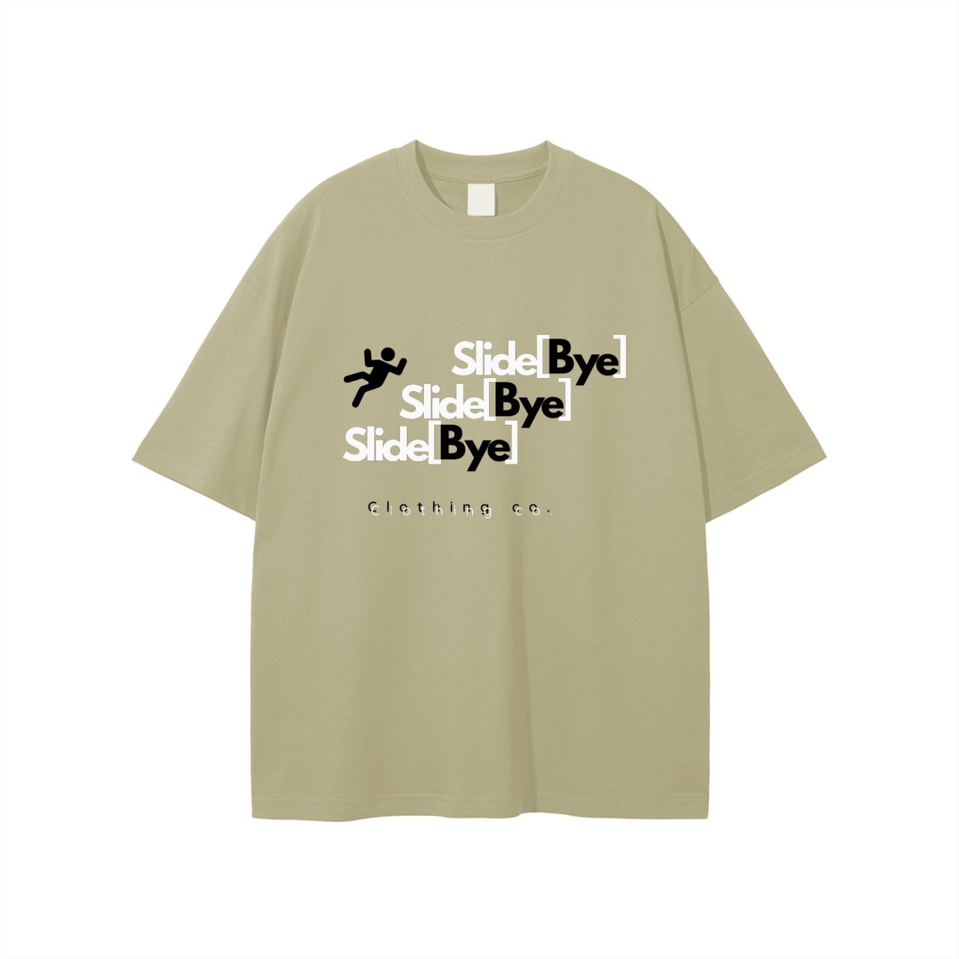 Unisex Slide[Bye] Falling Stairs Tee (Grey Apricot)