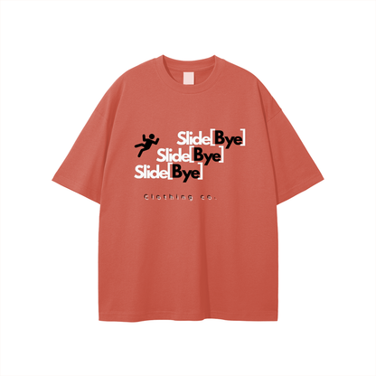 Unisex Slide[Bye] Falling Stairs Tee (Pink Orange)