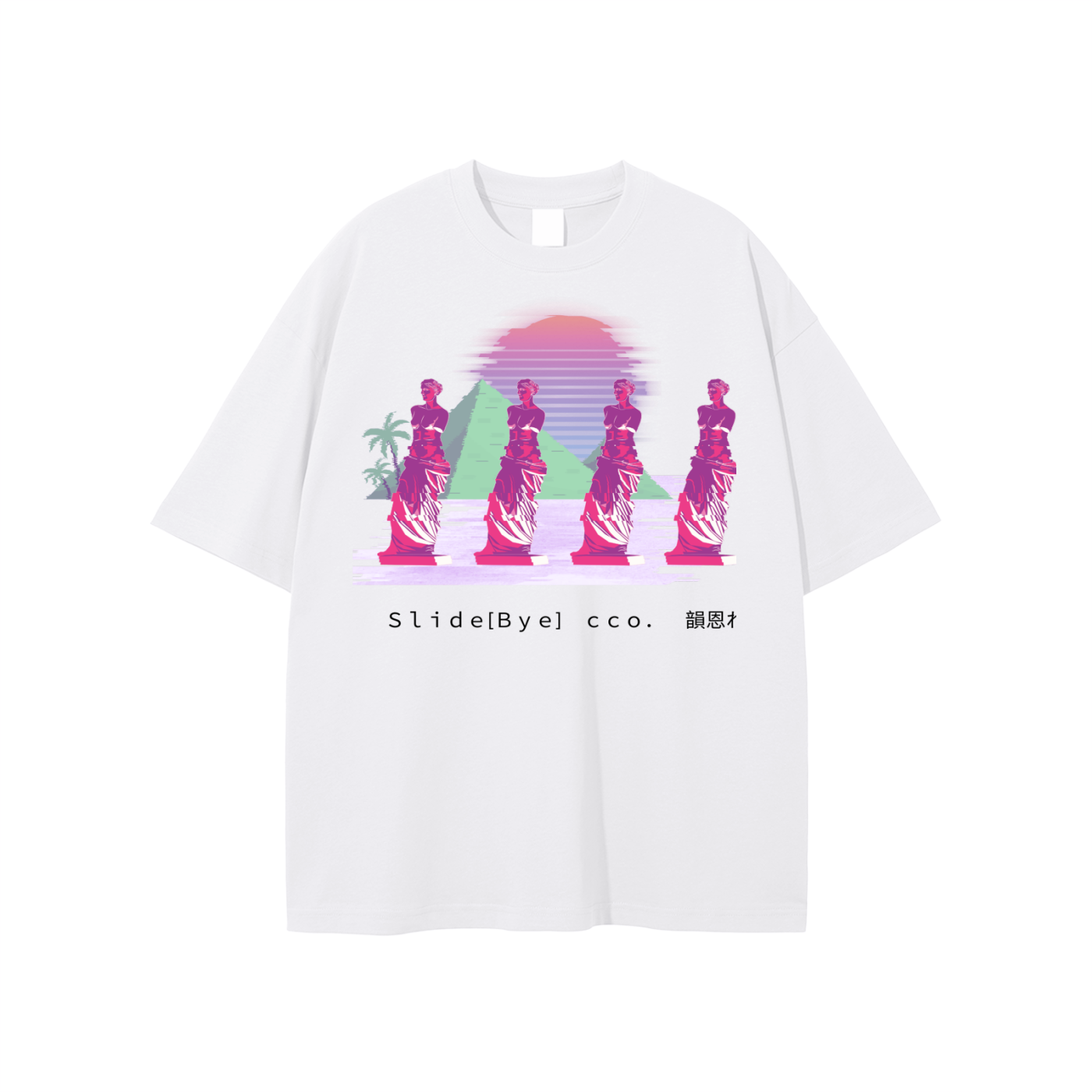 Unisex Slide [Bye].vapor.oasis.tee.exe (White)