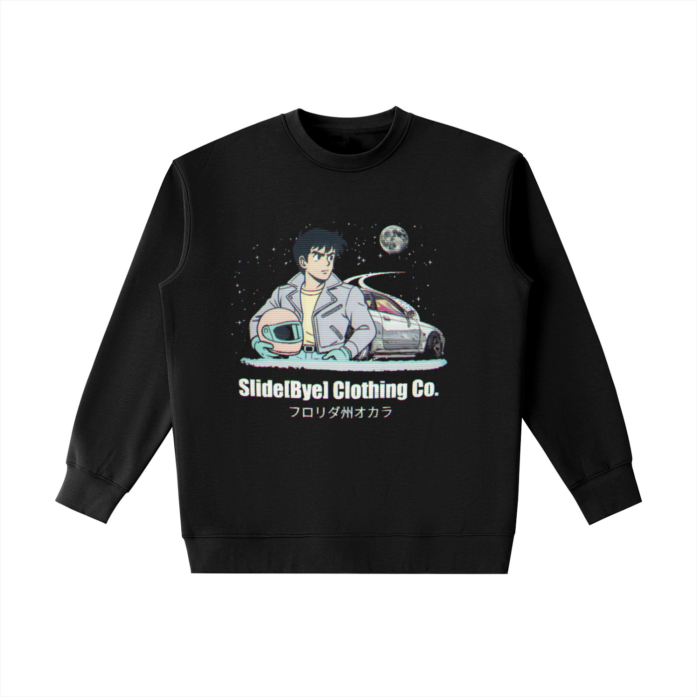 Night Racer Crewneck Sweater (BLACK)
